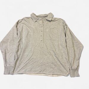 Aerie Heather Gray Oversized Long Sleeve Top